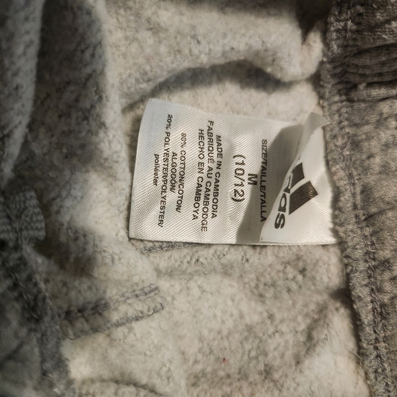 Adidas Gray Joggers Youth Size M 10/12 - Picture 4 of 6